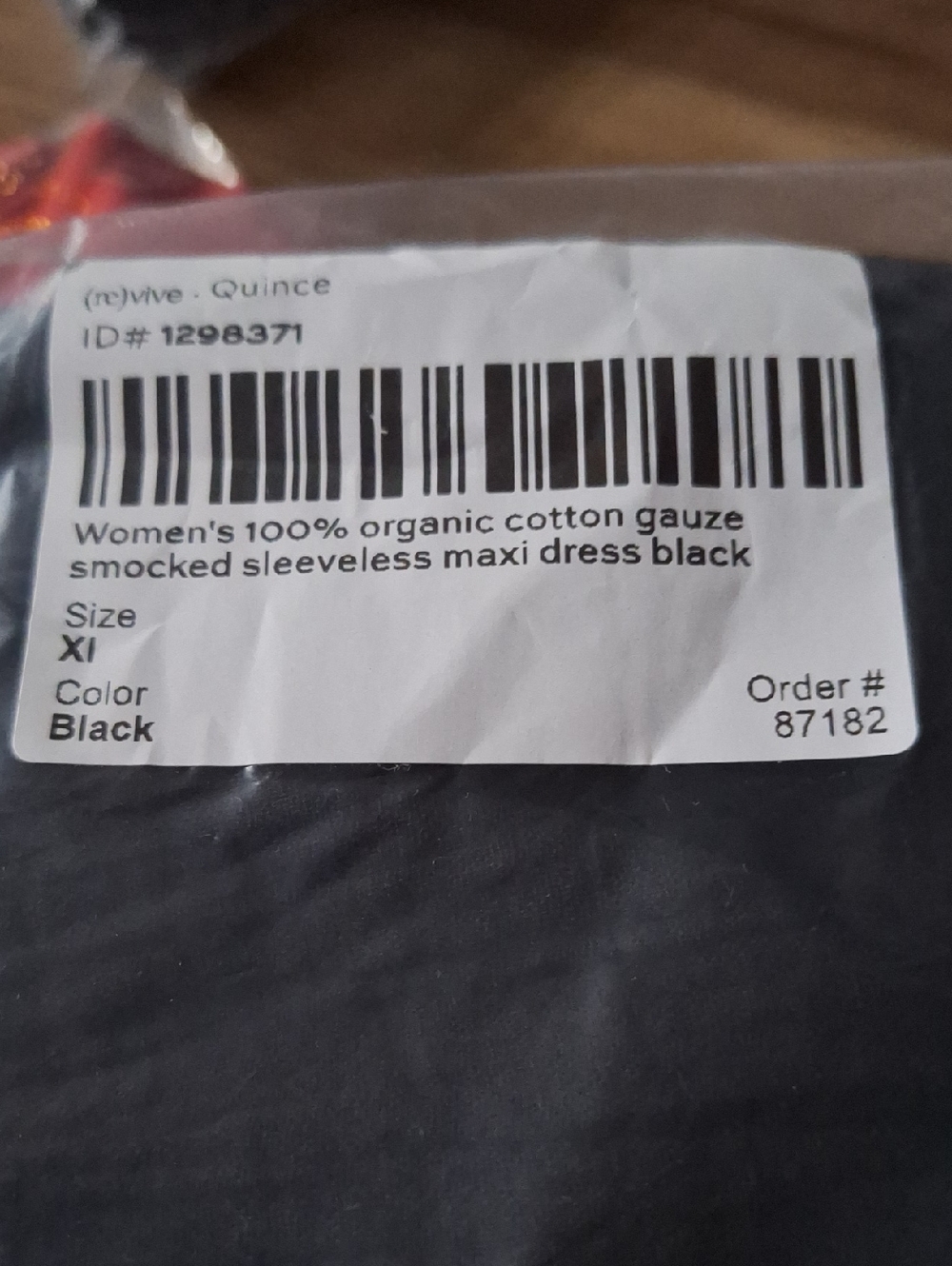 Quince 100% Organic Cotton Gauze Smocked Sleeveless Maxi Dress Black XL NWT - Picture 3 of 3